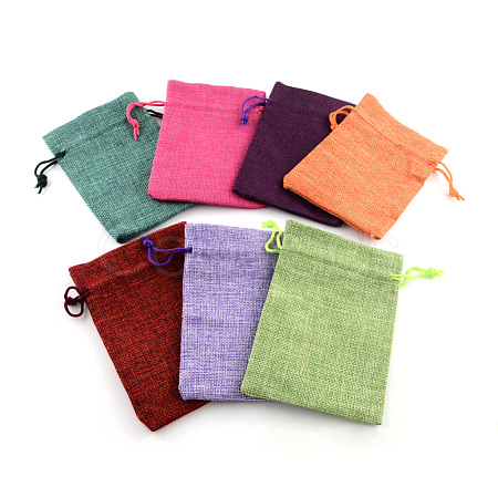 Burlap Packing Pouches Drawstring Bags ABAG-Q050-7x9-M-1