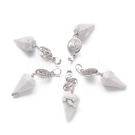 Natural Howlite Pendants G-O194-21-1