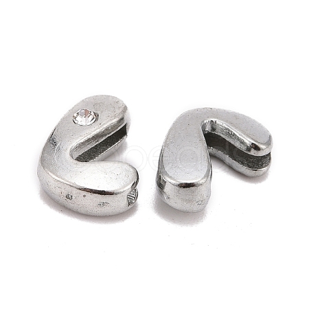 Letter Slider Beads for Watch Band Bracelet Making ALRI-O012-L-NR-1