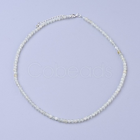 Natural Prehnite Beaded Necklaces NJEW-K114-A-A12-1
