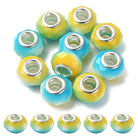 Glass European Beads GPDL-YW0001-02D-1