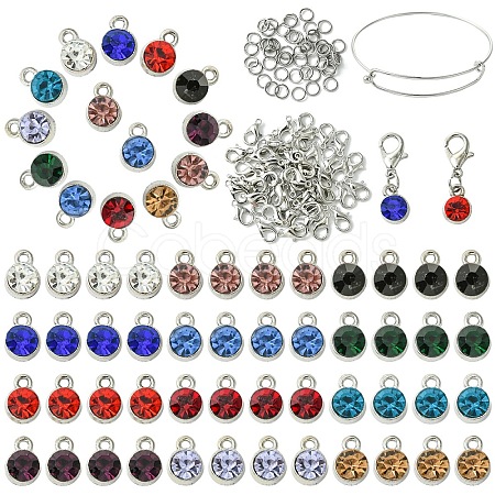 DIY 304 Stainless Steel Expandable Bangle with Charms Making Kit DIY-YW0008-68-1