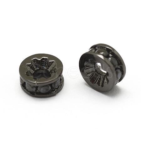 Brass Micro Pave Grade AAA Cubic Zirconia Bead Spacers ZIRC-G100-6mm-61B-NR-1