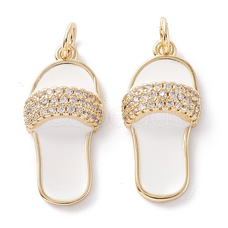 Brass Micro Pave Clear Cubic Zirconia Pendants X1-ZIRC-A019-10G-1