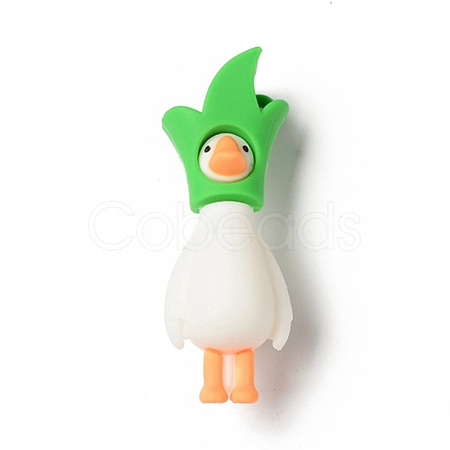 Opaque Resin Cute Duck Big Pendants RESI-D065-B04-1