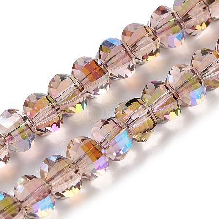 Transparent Electroplate Glass Beads Strands GLAA-Q099-C01-04-1-1