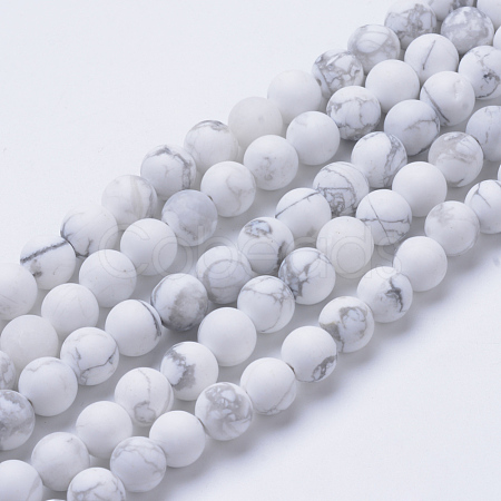 Natural Howlite Beads Strands G-T055-4mm-02-1