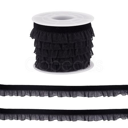 5 Yards Elastic Velvet Organza Ribbon SRIB-TA0001-28C-1