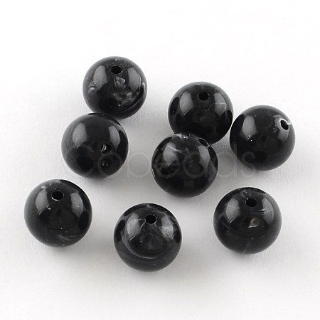 Round Imitation Gemstone Acrylic Beads OACR-R029-6mm-01-1