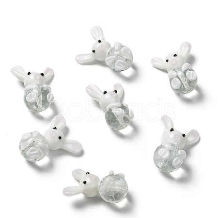 Handmade Bunny Lampwork Beads X-LAMP-P051-J01-1