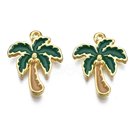 Alloy Enamel Pendants PALLOY-T075-55G-RS-1