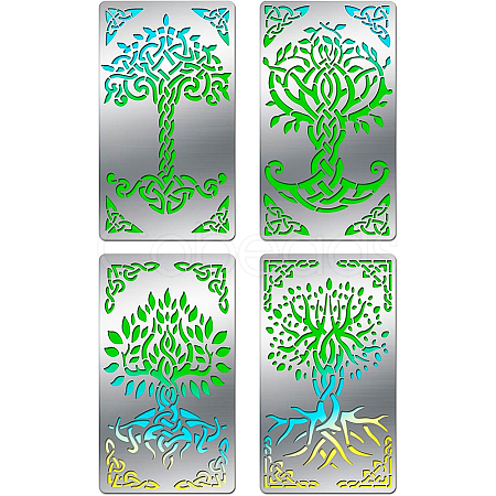 4Pcs 4 Style Stainless Steel Cutting Dies Stencils DIY-BC0003-47-1