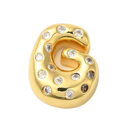 Rack Plating Brass Micro Pave Clear Cubic Zirconia Perdants KK-C067-11G-G-1