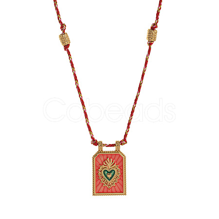 Brass and Enamel Pendant Necklaces FS-WG2CA9F-13-1