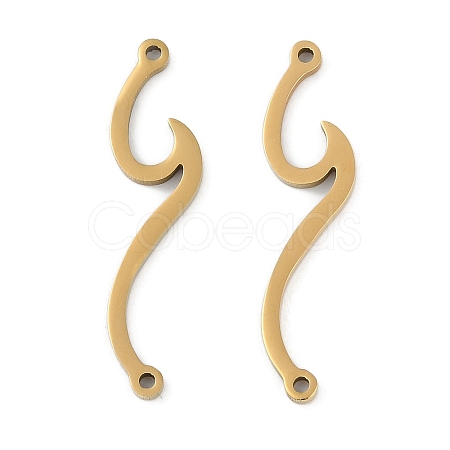304 Stainless Steel Wave Shaped Connector Charms STAS-L279-022G-1