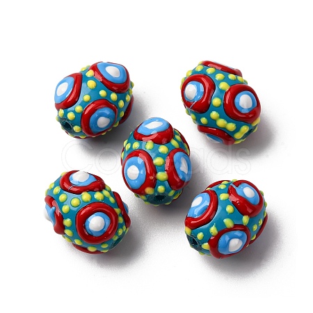 Glass Enamel Beads GLAA-C038-01B-1