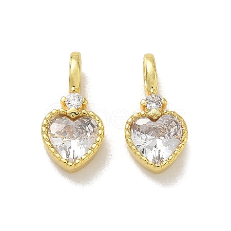 Brass Pave Clear Cubic Zirconia Charms CU-CBA6E4E-19G-B-1
