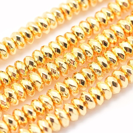 Electroplate Non-magnetic Synthetic Hematite Beads Strands G-L485-06B-G-1