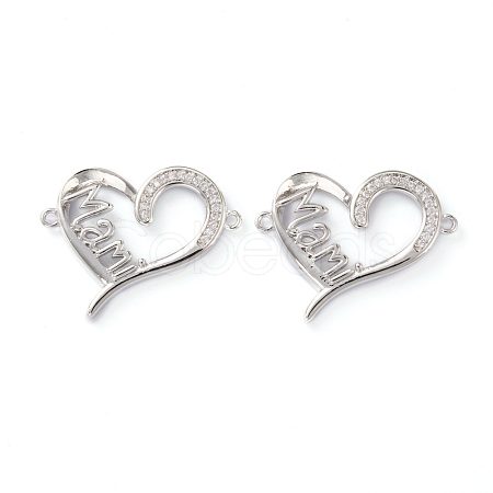 Brass Micro Pave Clear Cubic Zirconia Links ZIRC-J039-13P-1