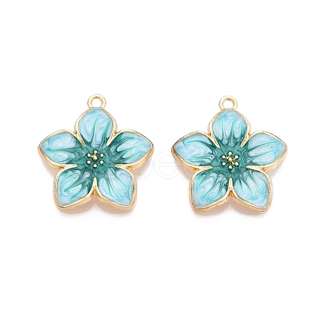 Rack Plating Alloy Enamel Pendants ENAM-N056-365KCG-05-1