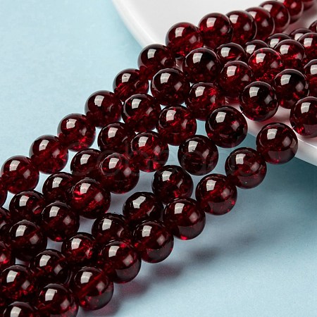 Crackle Glass Beads Strands CCG-Q001-8mm-18-1