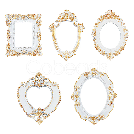 5Pcs 5 Style Resin Picture Frame AJEW-FG0002-34-1