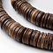 Dyed Natural Coconut Flat Round Bead Strands, Peru, 20x3~5mm, Hole: 3mm, about 106~114pcs/strand, 16.5 inch