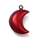 Brass Pendants, Moon, Dark Red, 37x24.5x13.5mm, Hole: 3mm