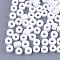 Glass Bugle Beads, Opaque Colours, Round Hole, White, 3~4x6.5~7mm, Hole: 2.5mm, about 1000pcs/bag