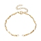 Ion Plating(IP) 304 Stainless Steel Faceted Bar Link Chain Bracelet Makings, Fit for Connector Charms, with Lobster Claw Clasp & Chain Extender, Golden, 6-3/4 inch(17.3cm), Hole: 3.5mm