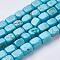 Natural Magnesite Beads Strands, Dyed, Cube, Dark Turquoise, 8x6x6mm, Hole: 1mm, about 47pcs/strand, 14.84 inch