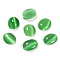 Cat Eye Cabochons, Oval, Green, 40x30x5.5mm