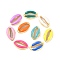 Alloy Enamel Beads, Cowrie Shell Shape, Light Gold, Mixed Color, 16.5x10x4.5mm, Hole: 1.2mm