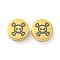 Halloween Theme 304 Stainless Steel Beads, Real 18K Gold Plated, Flat Round, Skull, 8x3mm, Hole: 2mm