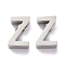 Tarnish Resistant 304 Stainless Steel Charms, Alphabet, Stainless Steel Color, Letter.Z, 8x5x3mm, Hole: 1.8mm