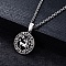 Non-Tarnish Stainless Steel Pendants, Stainless Steel Color, Flat Round with Constellation Charm, Sagittarius, 28x25mm