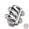 Anti-Tarnish Rhodium Plated 925 Sterling Silver Box Clasps, Multi-Strand Clasps, with 925 Stamp, Rectangle, Platinum, 12x11x4.5mm, Hole: 1.2mm