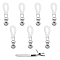 CHGCRAFT 8Pcs Iron Pacifier Clips, with Cotton Cord Macrame Loop & 304 Stainless Steel Buckles, Teething Grasping Toy Suspender Clip, White, 112mm