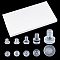 Gorgecraft 150Pcs 5 Style Synthetic Rubber Cabinet Bumper Anti Collision Pad, for Table Top Furniture Embedded, Clear, 7~20x8~16mm, Pin: 5~6mm, 30pcs/style