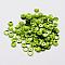 Plastic Paillette Beads, Semi-cupped Sequins Beads, Center Hole, Lawn Green, 12x0.5mm, Hole: 1mm