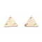 Brass Chandelier Component Link, Long-Lasting Plated, Triangle, Real 24K Gold Plated, 6.5x7.5x0.3mm, Hole: 1mm