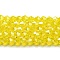 Transparent Electroplate Glass Beads Strands, Pearl Luster Plated, Faceted, Bicone, Yellow, 2.9~3.3x2.5mm, Hole: 0.7mm, about 145~150pcs/strand, 41.5~42cm