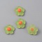 Spring Theme Translucent Resin Cabochons, Flower, Olive Drab, 16.5x18x7mm