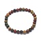 Natural Polychrome Jasper/Picasso Stone/Picasso Jasper Bead Stretch Bracelets, Round, Inner Diameter: 2 inch~2-1/8 inch(5.2~5.5cm), Bead: 10mm