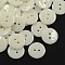 Acrylic Sewing Buttons, Plastic Buttons for Costume Design, 2-Hole, Dyed, Flat Round, White, 15x2mm, Hole: 1mm