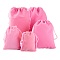 5 Style Rectangle Velvet Pouches, Candy Gift Bags Christmas Party Wedding Favors Bags, Pink, 7~15x5~12cm, 40pcs/bag