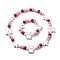 Maple Wood & Acrylic Jewelry Set, Beaded Necklace & Stretch Bracelet for Kids, Cat Shape, Bracelet: Inner Diameter: 1-5/8 inch(4cm), Necklace: 15-3/4 inch(40cm)