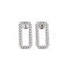 304 Stainless Steel Hollow Rectangle Stud Earrings for Woman EJEW-N097-002P-1
