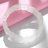 Square Natural Quartz Crystal Beads Stretch Bracelets for Women Men BJEW-C097-06W-1