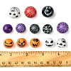 Printed Wood European Beads WOOD-FS0001-30-5